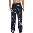thumbnail image 3 of Picia Galaxy2 Mens Soft Woven Cotton Elastic Waistband Sleep Pajama Pant Lounge Sleep Pant With Pockets And Drawstring-Small, 3 of 9