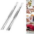 thumbnail image 2 of Pack Of 2 Tweezer Tongs for Cooking Long Stainless Steel Serrated Tips Thin Chopstick Tongs Kitchen Tools for Food Grilling Coating and Serving Silver 11.81inch 2Set, 2 of 9