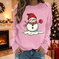thumbnail image 2 of Jsaierl Women's Christmas Sweatshirts Funny Snowman Graphic Sweatshirt Party Work Pullover Crewneck Holiday Long Sleeve Tops S-2XL, 2 of 7