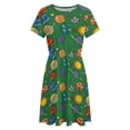 thumbnail image 4 of Planet Print Space Earth Astronomy Science Green Women's Dress Short Sleeve Summer Sundress Summer Women Clothes, 4 of 7