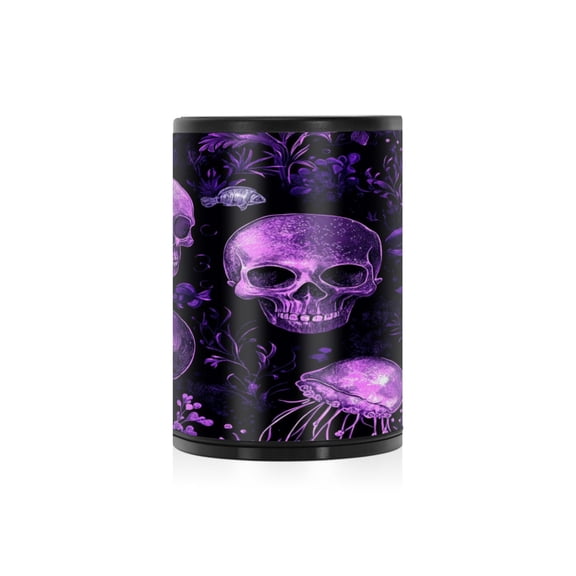 Qxltty Skulls Jellyfish Purple Pattern Car Ashtray Press Spring-loaded Switch for Extinguishing Cigarettes Keeping the Interior of Your Car Clean