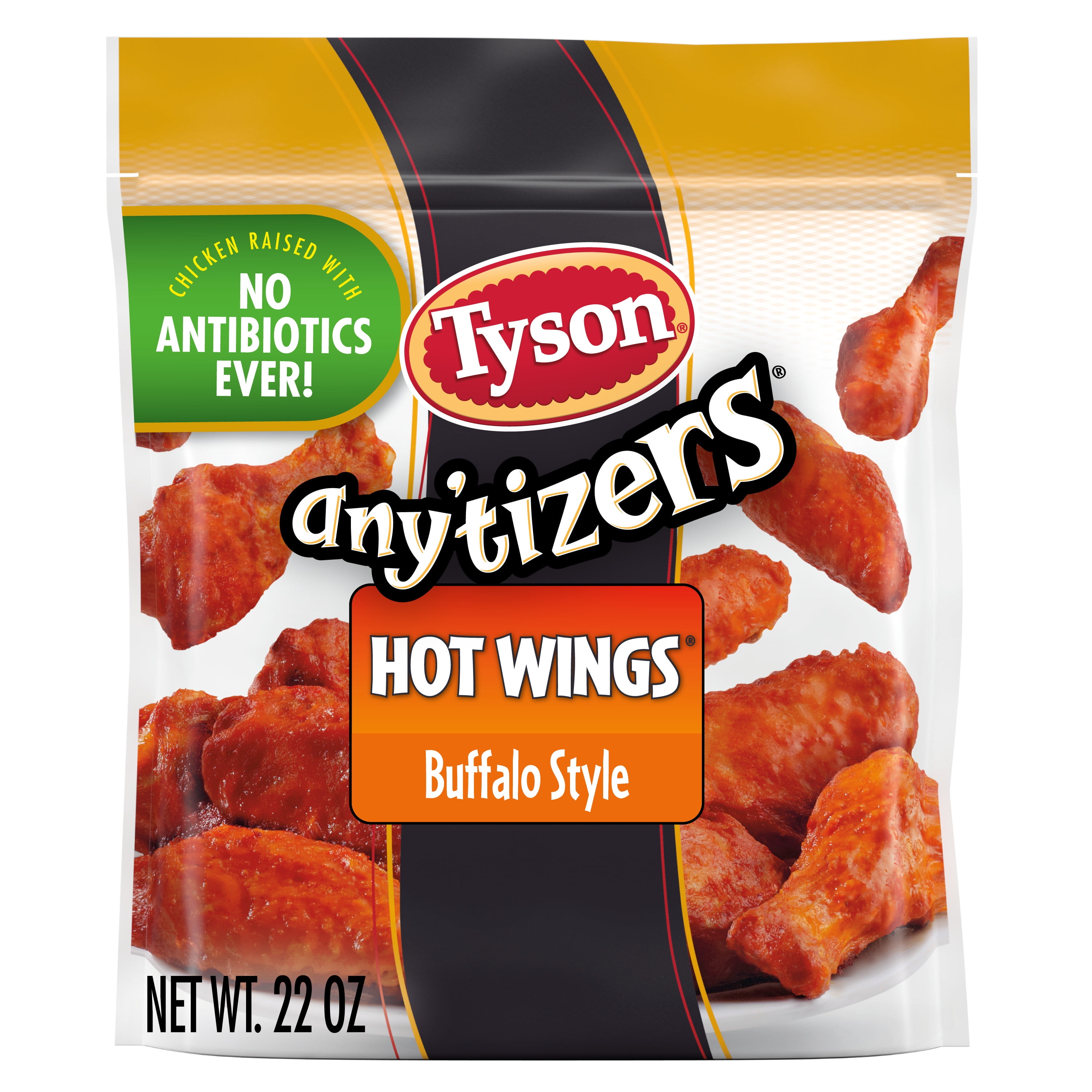 Tyson Any'tizers Buffalo Style Hot Wings, 1.37 lb Bag (Frozen)