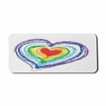 thumbnail image 1 of Love Computer Mouse Pad, Love Themed Nested Rainbow Heart with a Simplistic Style Vibrant Colored Work of Art, Rectangle Non-Slip Rubber Mousepad X-Large, 35" x 15", Multicolor, by Ambesonne, 1 of 2