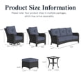 thumbnail image 5 of LayinSun 9 Piece Wicker Outdoor Furniture Set with 6-inch Comfy Cushions, High Back Patio Furniture Set with Swivel Rocking Chairs and Side Table, 5 of 9