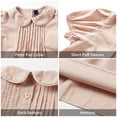 thumbnail image 5 of LittleSpring Little Girls Pink Dress Peter Pan Collar School Uniform Dresses Casual Short Sleeve Solid Size 6, 5 of 6