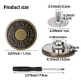 thumbnail image 2 of Botones para pantalones vaqueros, 17 mm, sin costura, sin clavos, botones de metal extraíbles para pantalones vaqueros, hilo combinado de reparación de repuesto, 12 botones de repuesto, 2 of 5