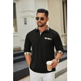 thumbnail image 3 of COOFANDY Men's Classic Fit Casual Long Sleeve Plaid Collar Polo Shirt, 3 of 5
