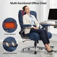 thumbnail image 4 of EOP 23.62'' Extra Wide Big and Tall Office Chair, Executive Computer Desk Chair with Heat Kneading Massage and 3D Flip-Up Arms, Blue, 4 of 10