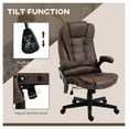 thumbnail image 5 of Heated Massage Office Chair - Linen High Back Desk Chair with Vibration & Heat - Coffee, 5 of 9