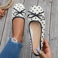 thumbnail image 5 of Gpaecead Women's Bow Polka Dot Flats Square Toe Vintage Slip On Cushioned Insole Non Slip Shoes For Commute And Casual, White, 5 of 8