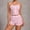 Pink, variant on Womens 2 Piece Pajama Set White Modal Cotton Short Sleeve Lace Trim Top & Shorts Soft Breathable Sleepwear Lounge Set,Size XL