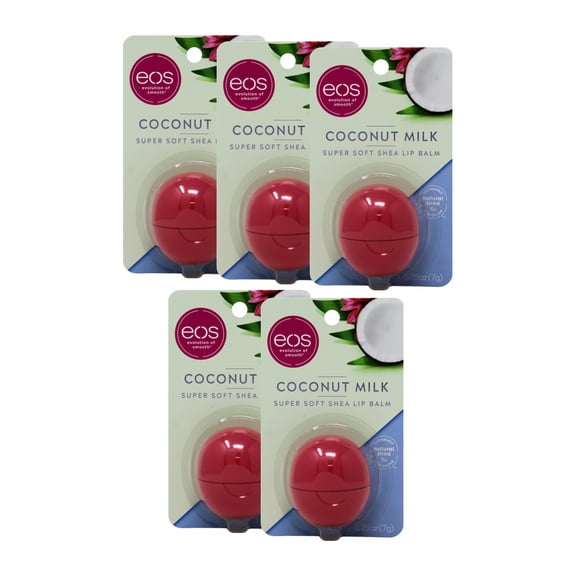 5 Pack EOS Visibly Soft Lip Balm Sphere Coconut Milk 0.25oz Each