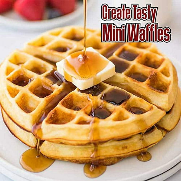 Multi Mini Waffle Maker: Four Mini Waffles,4 Inch Dual Non-stick