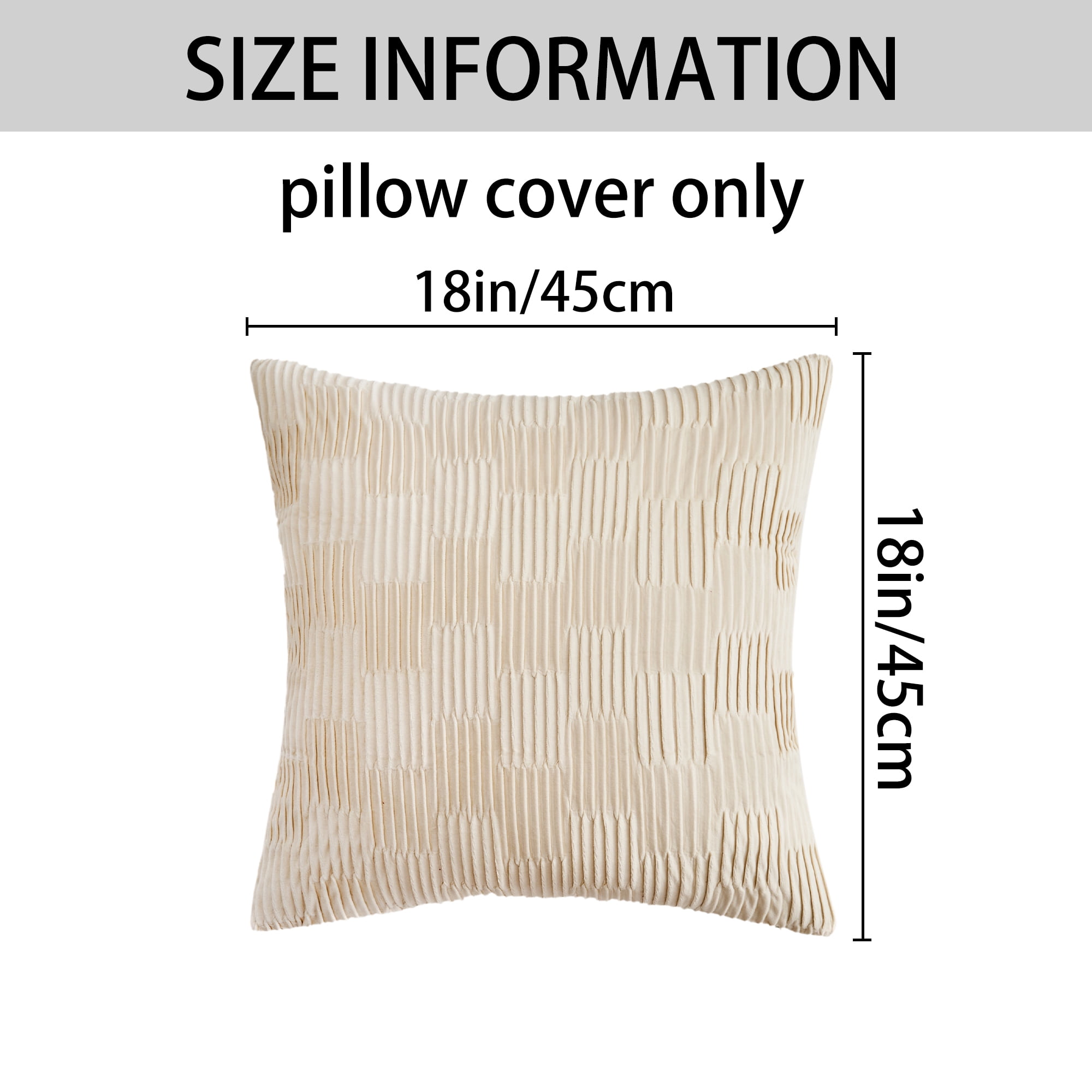 Unique Bargains Boho Style Solid Throw Pillow Covers Set of 2 for Living Room White