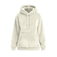 thumbnail image 4 of Hoodie With Pouch Pet Carrier Animal Holder Cat & Dog Pocket Oversized Casual Fashion Fall Winter Hoodies Sweatshirts (S, Beige), 4 of 8