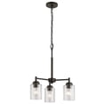 thumbnail image 2 of Modern Farmhouse 3-Light Chandelier with Clear Seeded Glass Shade 18 inches W X 15.25 inches H-Brushed Nickel Finish Bailey Street Home, 2 of 9