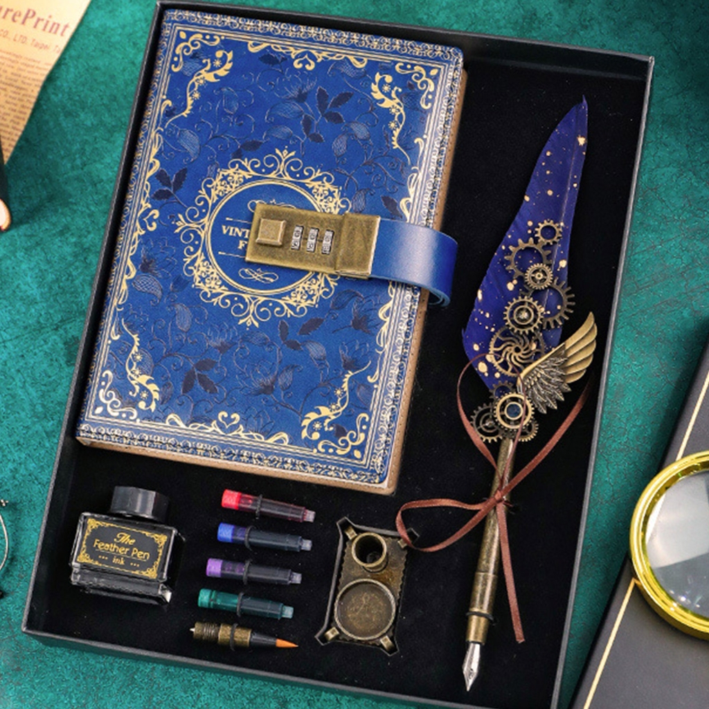 Delicate Set Password Journal PU Leathers Cover Combination Diary Digital Notebook Umbrella