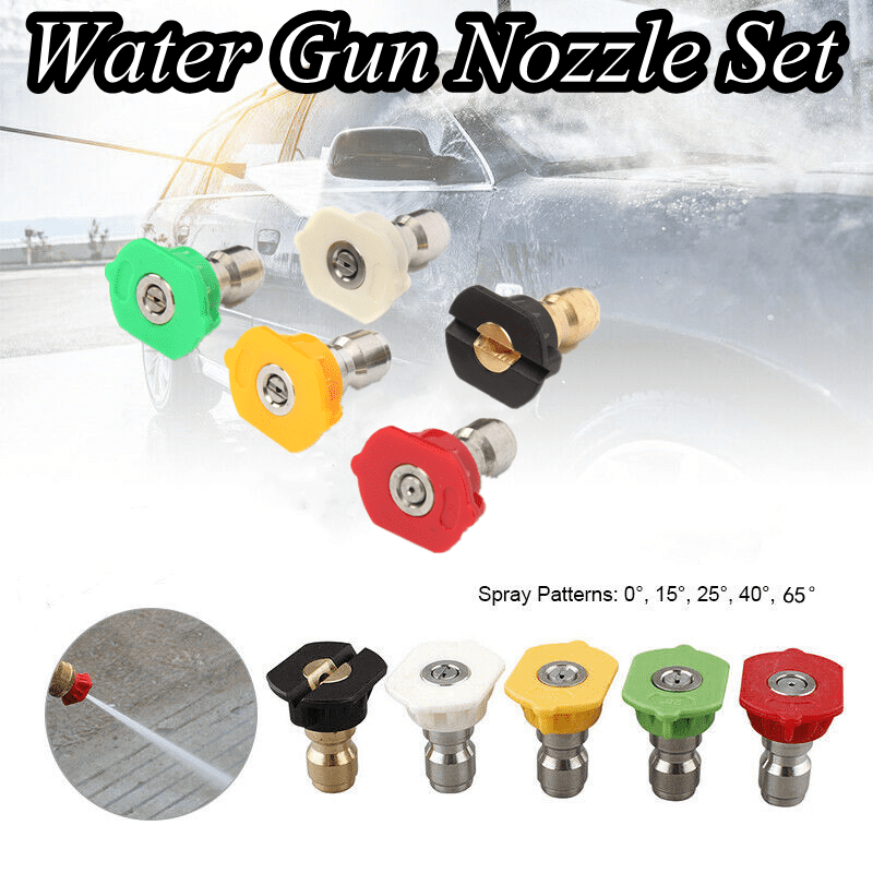 5pcs Power Pressure Washer Quick Connect Wand Gun Replacement Spray Nozzle Tips 
