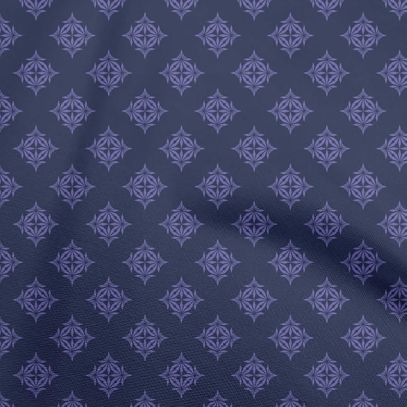oneOone Cotton Flex Blue Fabric Geometric Diy Clothing Quilting Fabric Print Fabric By Yard 40 Inch Wide