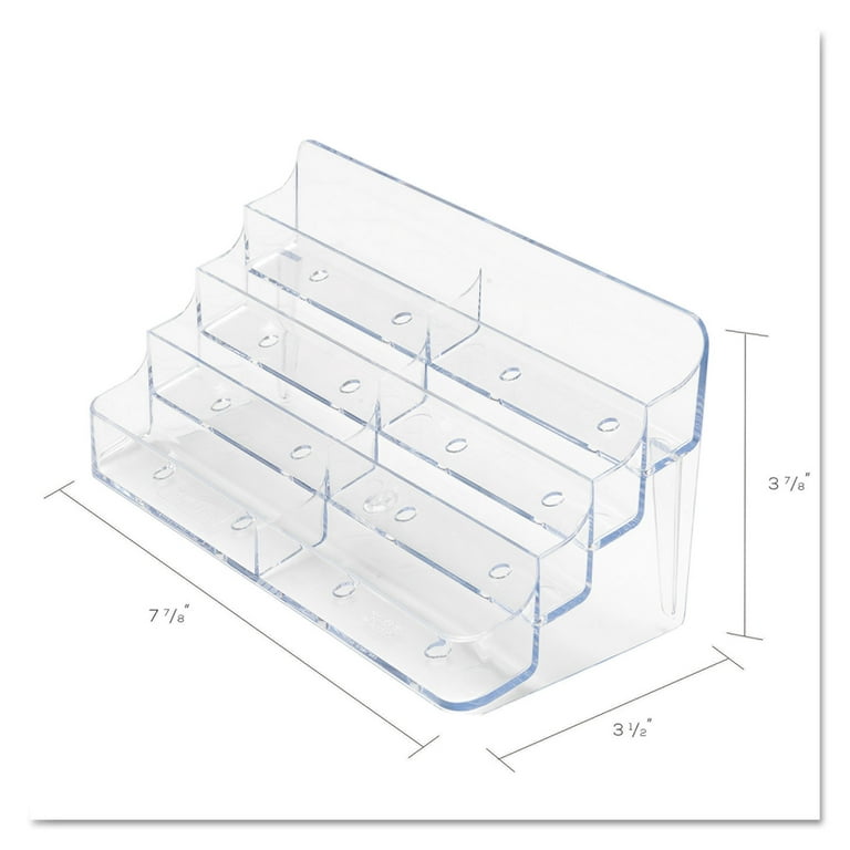 8-Pocket Business Card Holder, Holds 400 Cards, 7.78 x 3.5 x 3.38, Plastic, Clear 8-Pocket Business Card Holder, Holds 400 Cards, 7.78 x 3.5 x 3.38, Plastic, Clear