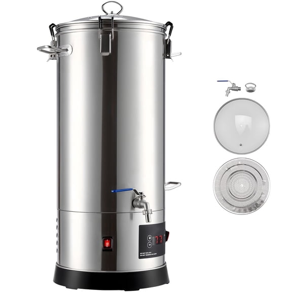 All-in-One 8 Gallon Home Brewing Kit, 1500W Stainless Steel Beer Brewer with Strainer&Reinforced Handle