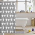 thumbnail image 3 of Manfei Sparkle Stars Print Shower Curtain 72Wx72L,Cartoon Polka Dot Bathroom Curtain,Gray White, 3 of 5