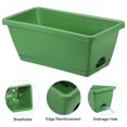 thumbnail image 4 of Unique Bargains 14.1'x6.7'x5.3' Rectangular Window Box Planter Plastic Pots with Tray, Light Green 3 Pack, 4 of 8