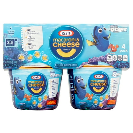 Kraft Macaroni & Cheese Dinner Finding Dory Shapes, 4 count, 7.6 OZ ...