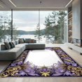 thumbnail image 2 of ODIKA 8'x10' Ultra-Soft Area Rug, Gold Horror Muted Lavender Medallion Gothic Bat with Victorian Scrollwork Washable, Bare feet friendly, Silk-Touch for Bedroom, Under Sectional, 2 of 7