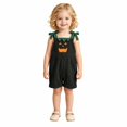 thumbnail image 3 of Shadoumai Halloween Romper Pumpkin Face Strappy Romper For Girls, Casual Cute Jumpsuit For Halloween Party Daily Clothes Romper, 3 of 8