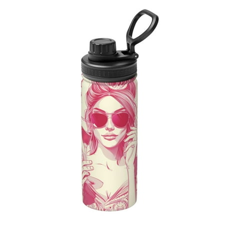 

Hirioo Ace Of Diamonds Lady for 18oz Sports Insulated Kettle for Gym Hiking Camping Running Mountain Bike Outdoor Sports