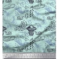 thumbnail image 1 of Soimoi Rayon Fabric Octopus,Whale & Jellyfish Ocean Print Fabric by The Yard 42 Inch Wide, 1 of 1