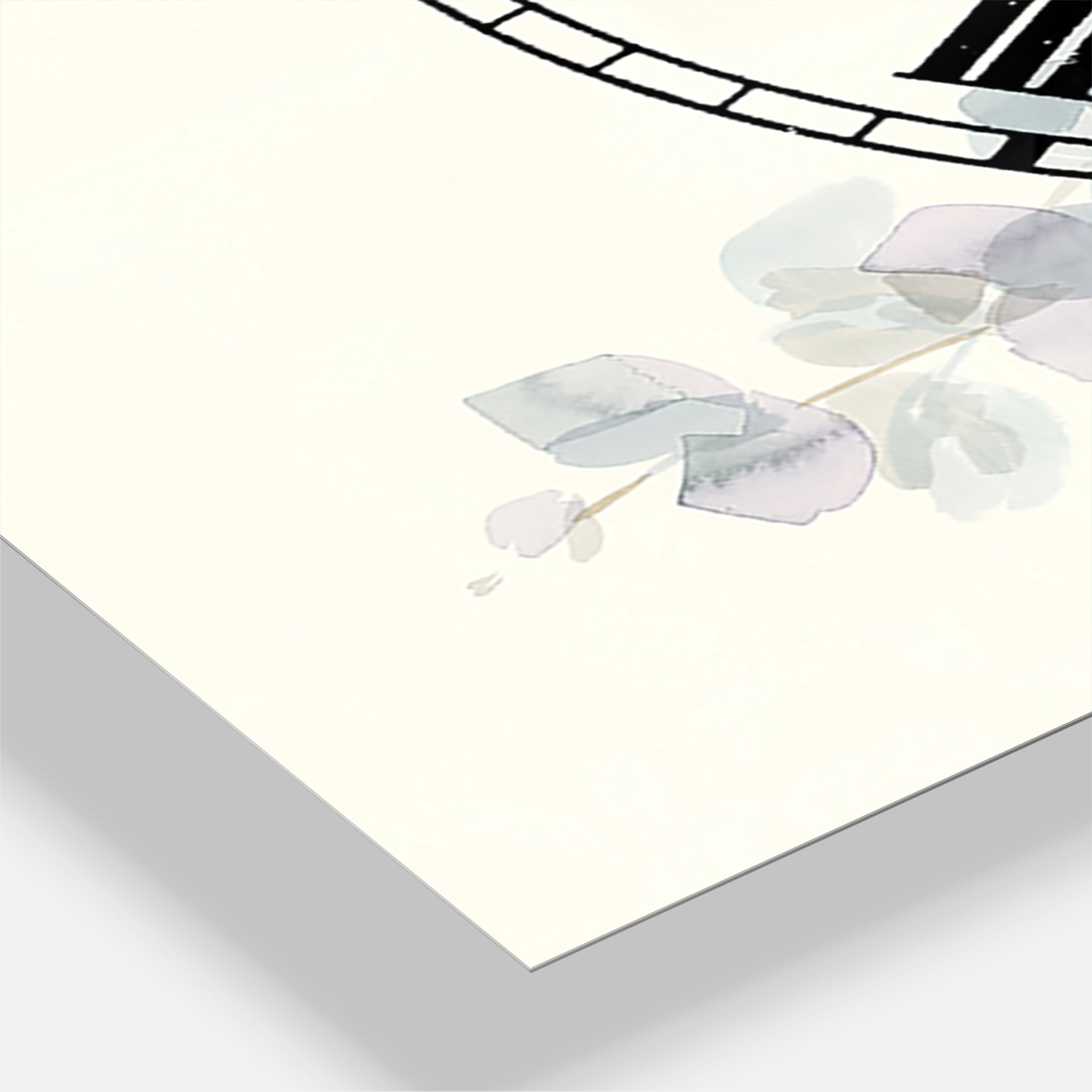 Designart 'Grey Watercolor Flower II' Traditional Wall Clock