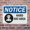 thumbnail image 4 of (2 Pack) Hard Hat Area OSHA Notice Sign 10 Inch X 7 Inch Indoor / Outdoor Rust-Free Aluminum Metal Signs for Workplace, Workshop, and Construction Site, Made in the USA, 4 of 8