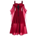 thumbnail image 1 of LINMOUA Robe Gothique d'Halloween pour Femmes Grande Taille Épaules Dénudées Manches Papillon, 1 of 8