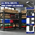 thumbnail image 3 of AUHUP 4-Tier Garage Storage Shelves 3000LBS Heavy Duty Metal Shelving 40" W Shelving Unit for Warehouse, Basement Industrial, Commercial Utility Rack Shelf, Black,59"H x 40"W x 19"D, 3 of 10