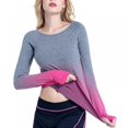 thumbnail image 1 of Women's Long Sleeve Workout Shirts-Quick Dry Long Sleeve Shirts for Women Yoga Sports Running Shirt Workout Top Gradient Color, 1 of 8