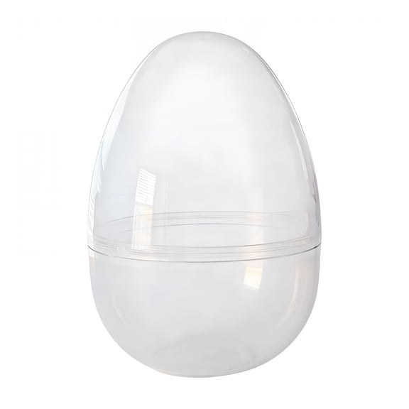XIBUFE 1 Pack 12 Inch Giant Clear Easter Eggs Jumbo Plastic Easter Eggs Large Fillable Transparent Easter Eggs Empty for Egg Hunt Supplies Easter Basket Goodies