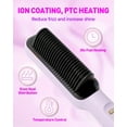 thumbnail image 3 of Hair Straightener Brush -Ionic Ceramic Hair Straightening Comb for Smooth and Frizzy,Fast Heating,5 Temp Settings,LED Display,Anti-Scald, 3 of 6