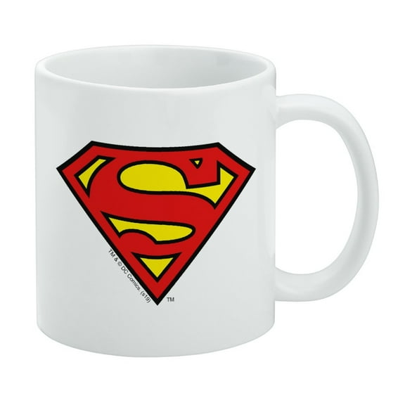 Superman Classic S Shield Logo White Mug