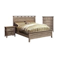 thumbnail image 7 of FOA Ackerson 3pc Brown Wood Low Bedroom Set - King + Nightstand + Chest, 7 of 7