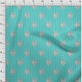thumbnail image 4 of oneOone Silk Tabby Turquoise Blue Fabric Abstract Block Sewing Material Print Fabric By The Yard 42 Inch Wide, 4 of 5
