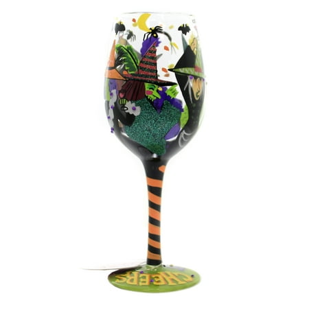 Tabletop CHEERS WITCHES Glass Halloween Love My Wine 6002978