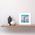 thumbnail image 2 of Tranquil Lone Tree in a Teal Pink Pastel Landscape Watercolour Painting Square Wooden Framed Wall Art Print Picture 8X8 Inch, 2 of 4