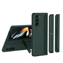 Dteck for Samsung Galaxy Z Fold 5 5G 2023 Case with Detachable Pen Holder & Stylus, Shockproof Magnetic Hinge Protection Built-in Stand Hard PC Ultra-Thin Anti-Scratch Rugged Cover, Green