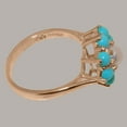 thumbnail image 4 of LBG British Made 18k Rose Gold Cultured Pearl & Turquoise Womens Statement Ring - 33 size options - Size 8.25, 4 of 6