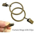 thumbnail image 5 of 1.5 Inch Metal Curtain Rings with Clips in Bronze, Curtain Hangers Clips, Drapery Clips with Rings, Set of 20, 5 of 7
