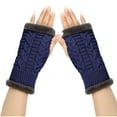 thumbnail image 1 of Guantes de invierno para mujer, calentadores de muñecas y brazos, de punto liso, largos, sin dedos, manoplas para mujer, 1 of 4