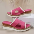 thumbnail image 7 of ZEZKT Women's Flat Slippers Sandals Dressy Summer Open Toe Slip On Leather Slide Sandals Pink 7.5, 7 of 7