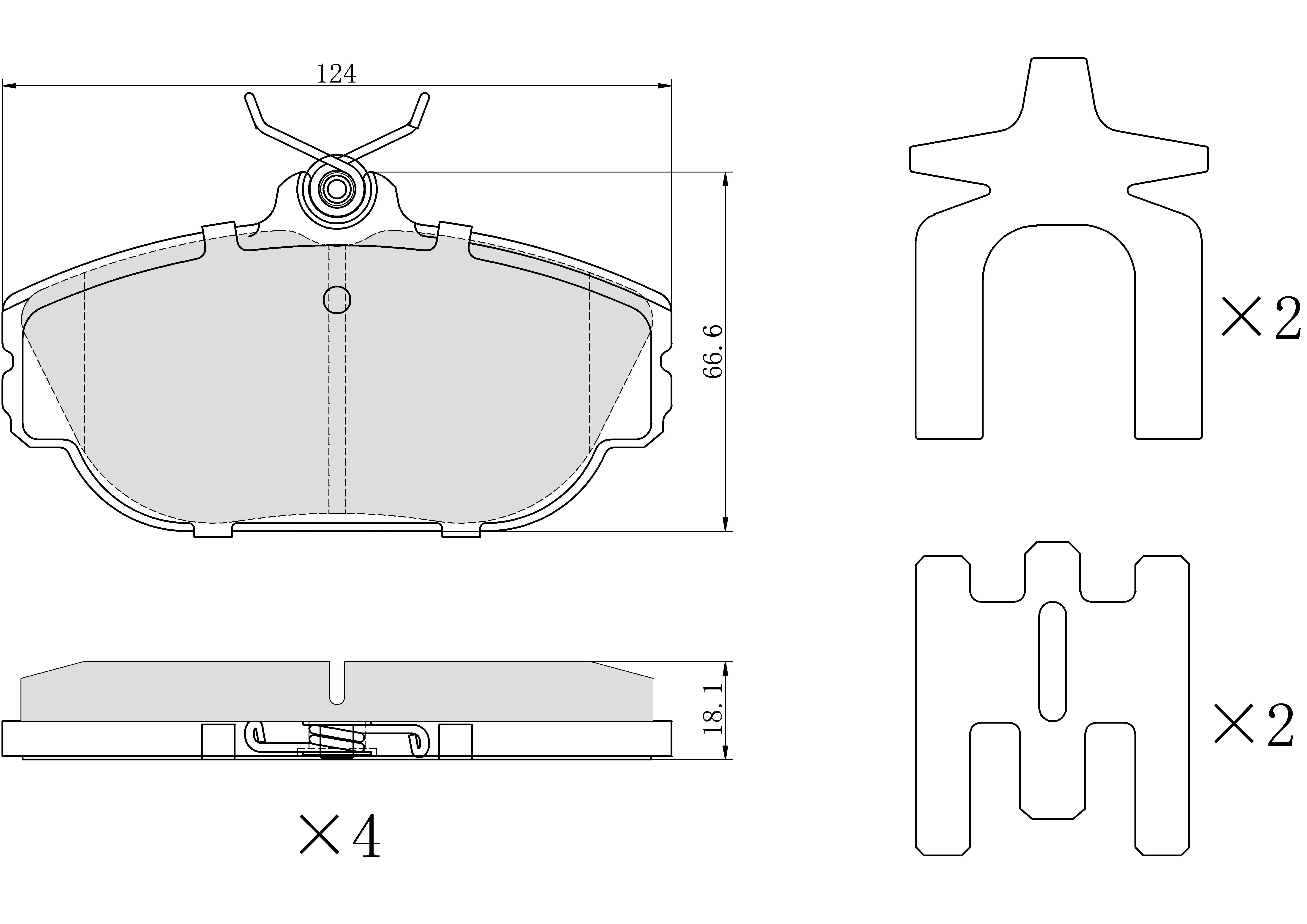 UltraHC 700 Brake Pad Set, Front HC7.0601.0.C, Ford Taurus 2002-1994